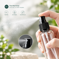 Flacon pulvérisateur rond en PET pour brume visage vide, cosmétique et soin de la peau, 30ml 50ml 100ml 200ml