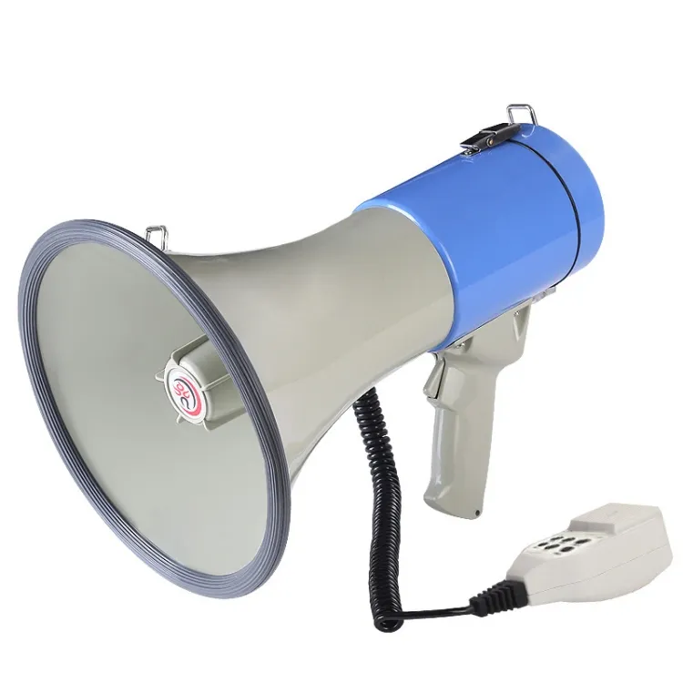 Haut-parleur mégaphone portable et pratique 50W, 1000m de distance, alarme à sirène à klaxon avec enregistreur vocal