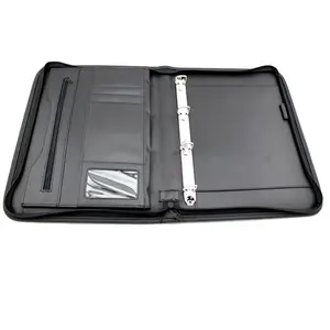 4 חור טבעת קלסר קובץ תיקיית A4 רוכסן Padfolio תיק קלסר תיקייה