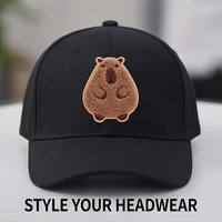 Patch personnalisé en chenille Capybara, broderie 3D ultra duveteuse en tissu éponge, à repasser et à coudre, pour personnalisation de casquettes, sacs à dos et tenues