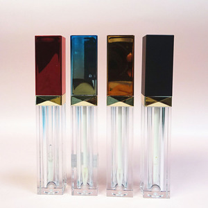 Logotipo personalizado 6ml cuadrado Petg aplicador transparente tubo de tinte de labios vacío brillo de labios contenedores tubo - Product Image 1