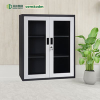 Archivador Moderno Plegable y Convertible de Acero Reforzado con Doble Puerta, Cerradura con Llave y Dos Cajones para Oficina Comercial u Hogar