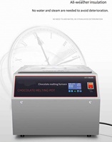 Chocolat Melting Pot 2-Tanks Commercial Chocolat Trempe Machine 800W Chocolat Melter Pot Réchauffeur pour Lait Café Fromage