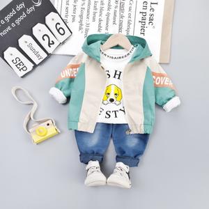 Ensembles de vêtements décontractés pour enfants de haute qualité, nouveau style, ensembles de vêtements imprimés, manteaux et pantalons en jean - Product Image 1