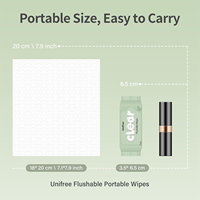 Papier toilette humide ultra-doux et portable Unifree, prix d'usine, jetable dans les toilettes, pour les soins personnels quotidiens
