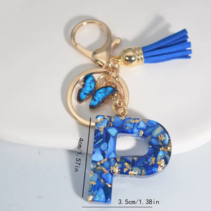 TG-2678 Porte-clés Lettre Initiale Papillon Mignon, Breloque pour Sac à Dos, Pendentif de Voiture, Cadeau pour Femmes et Filles - Product Image 4