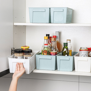 Desktop Storage <b>Basket</b> Rectangle <b>Large</b> Capacity Hollowed Out With Handle For Office Organizer Multi Scene Use - Product Image 4