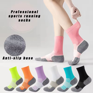 Custom Embroidered Spring Season Breathable Crew <b>Socks</b> Spandex Polyester Knitted <b>Running</b> Sports <b>Socks</b> for Men Women - Product Image 2