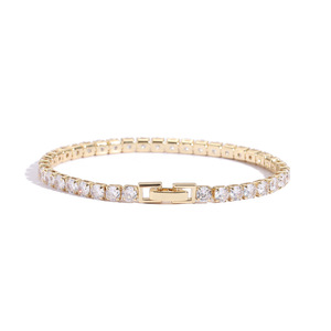 Streetwear Brass Easy-Clasp Tennis Bracelet 3mm/4mm/5mm Single Row Zircon Hip Hop Trendsetters - Product Image 1