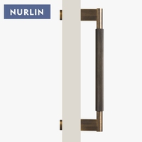 Poignée de tirage Nurlin en laiton massif, à double face, moletée en croix, pour portes de cuisine, réfrigérateurs, appareils électroménagers, placards, portes en bois et portes vitrées