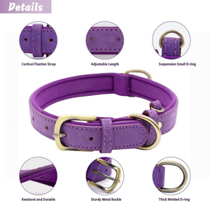 Weich gepolstertes Hunde halsband aus Leder Atmungsaktiv Verstellbares wasserdichtes taktisches Haustier halsband mit Metalls chnalle für kleine mittelgroße Hunde - Product Image 2