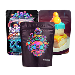 Sacchetto in Plastica Mylar con Chiusura a Zip Personalizzato con Logo, 1oz 28g / <span class=keywords><strong>7</strong></span> <span class=keywords><strong>Grammi</strong></span> / 4x5 Pollici 3,5 g, per Caramelle, Biscotti, Gelato, Antiodore - Product Image 2