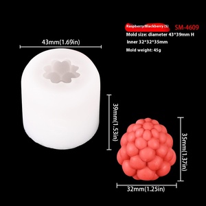 Khuôn trái cây <span class=keywords><strong>mini</strong></span> 3D dâu tây, xoài, đào và chanh, dễ vệ sinh và tháo khuôn, dùng làm kem, mousse sô cô la, nến, xà phòng - Product Image 6