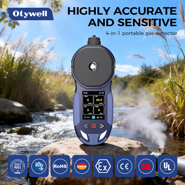 OT135S Portable 4-in-1 Gas Detector with Methane, Intrinsically Safe Explosion-Proof for Chemical Plant