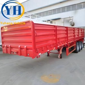 Remorque latérale de 50 tonnes à <span class=keywords><strong>vendre</strong></span> avec suspension sur bogies |   Remorque de camion à plateau basculant à 2 essieux, remorque de transport de marchandises à 3 essieux - Product Image 2