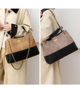 Sac à main en daim marron rétro de marque de créateur, avec boucle à chaîne, sac à bandoulière - Product Image 6