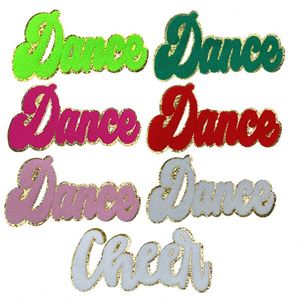 New Hot Colorful Big Size <b>Iron</b> on Chenille Embroidered Glitter Dance Cheer Patch for T-shirt Hoodies - Product Image 1