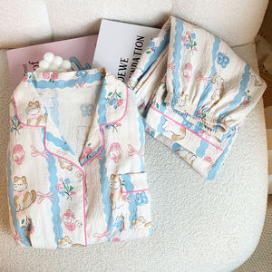 Baumwoll wolken New Cartoon Animal Print Pyjamas Frühling und Herbst Frau Langarm Langhose Sweet Homewear Anzug - Product Image 5