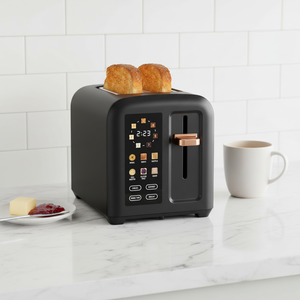 Smart Touchscreen 2-Slice <strong>Toaster</strong> - Multi-Mode for Bread, Bagels &amp; Waffles, <strong>Black</strong> &amp; Rose <strong>Gold</strong>, Defrost &amp; Reheat Functions - Product Image 6
