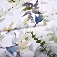 Tissu en coton premium à motif de feuilles d'acrylique, motif abstrait de feuille d'érable peint à la main pour robes élégantes