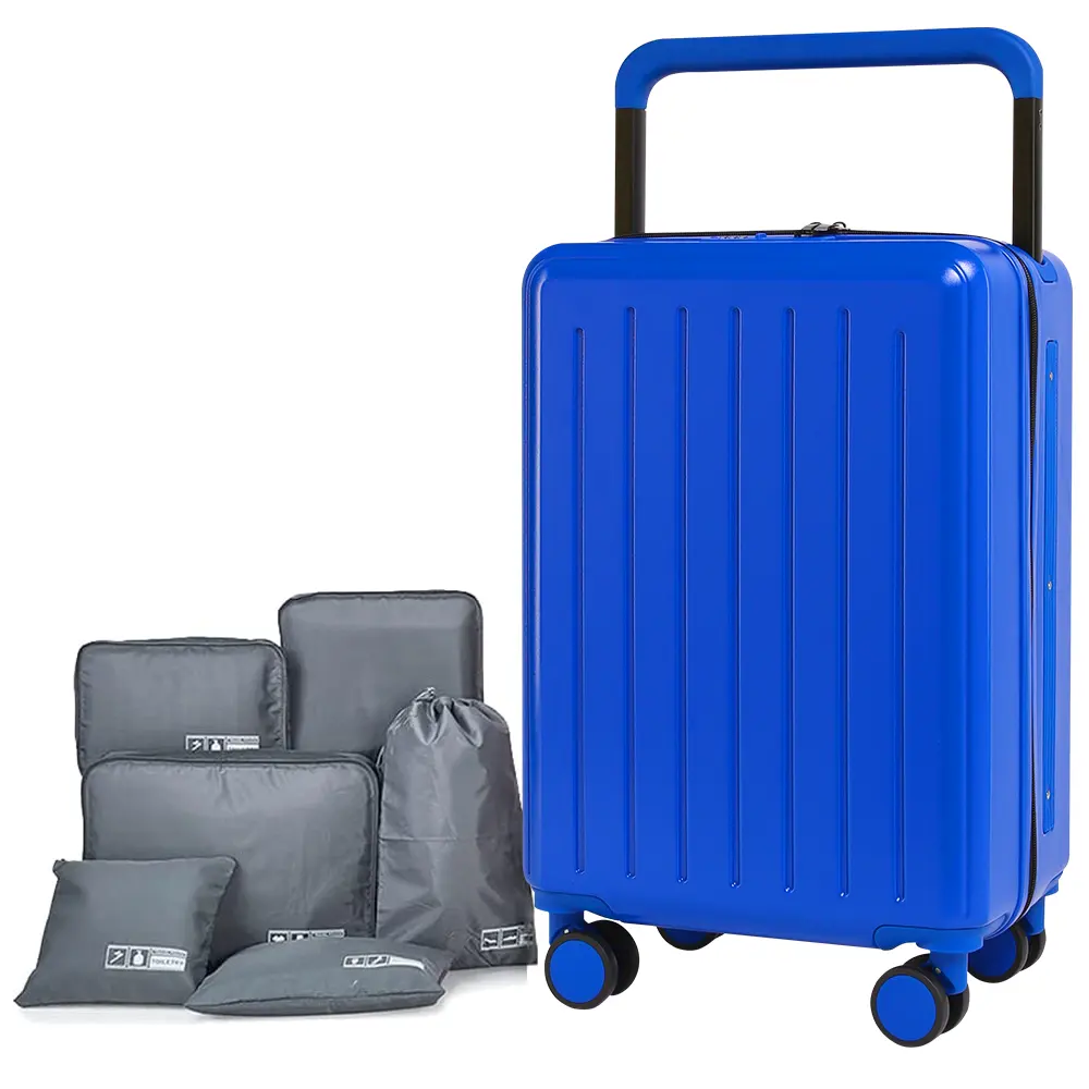 Conjunto de mala de bagagem, 20 "carrinho de mala de rolamento de mala de bagagem de 20" de largura 24 polegadas 7 peças