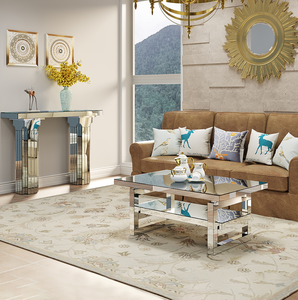 Modern Square Luxury Convertible Coffee <b>Table</b> with Adjustable Height Tempered Glass Top Indoor Use for <b>Small</b> Apartments - Product Image 4