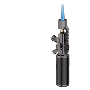 Encendedor de llama azul fresco para barbacoa, encendedor de chorro de butano de alta temperatura de 360 grados en forma de pistola para cigarrillos - Product Image 1