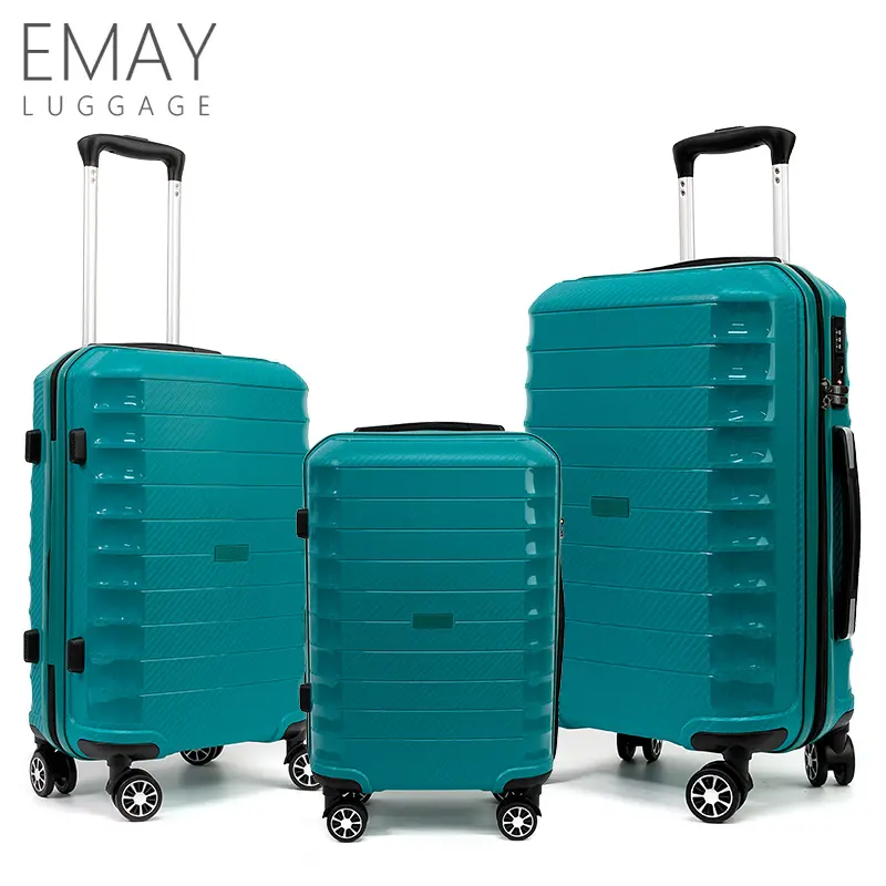 OEM изготовленный на заказ багажный завод модный ПП ручная кладь пластиковый багажный набор путешествия чемодан новой формы