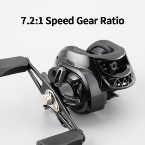 <span class=keywords><strong>Moulinet</strong></span> de Pêche <span class=keywords><strong>Casting</strong></span> Noir en Gros, Ratio d'Engrenage 7.2:1, Longue Portée, Bobine à Carpe 10 KG de Frein Maximum, Équipement de Pêche - Product Image 2