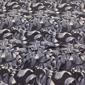 Tissu abaya motif personnalisé feuilles tissu mousseline de crêpe imprimé designer pour abaya,Hijab, foulard - Product Image 3