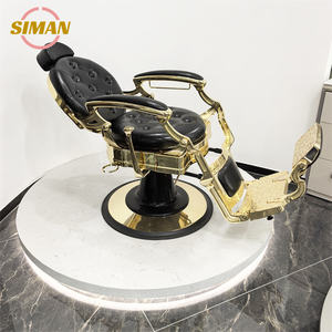 Chaise de coiffure traditionnelle robuste rouge, mobilier de salon de beauté antique, <span class=keywords><strong>cuir</strong></span> synthétique, pour salons de coiffure et stylistes - Product Image 3