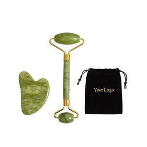 100% rodillo De Jade verde Xiuyan Natural y herramientas Gua Sha Facial Guasha Rodillo De Jade Rolelr rodillo De masaje De ojos para el cuidado de la piel - Product Image 4