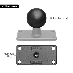 VINmounts Durable 1.5-Inch Aluminum Alloy Ball Mount for Boats & Electronics <b>Adjustable</b> 4-Hole <b>Square</b> Base 25.4x63.5mm VIN-C-040 - Product Image 3