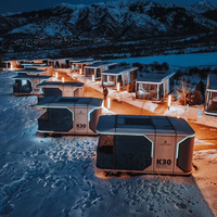 Maison conteneur capsule spatiale personnalisée, structure préfabriquée isolée pour villa, camping en plein air, hébergement de vacances, cabane Apple