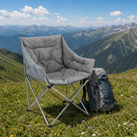 Chaise de camping pliante moderne rembourrée matelassée, chaise d'extérieur avec cadre en acier, capacité 120 kg, chaise longue à dossier haut pour villa et parc