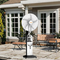 Ventilador de Niebla de Agua Mecánico de Plástico de 16 Pulgadas con Tanque de Agua Recargable, Carga Solar de 15V CC para Uso en Exteriores y Automóviles