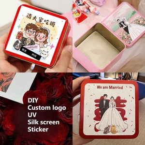 Lata de Té Cuadrada de Metal Vacía con Logotipo Personalizado Impreso, 85*85*H45mm, Caja de Metal Sellada para Guardar Pasteles de Luna, Chocolate y Dulces - Product Image 5