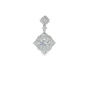 Colgante de Halo de Oro de 18K de Lujo con Engaste de Garra, Corte Brillante Redondo, Diamante Central Cultivado en Laboratorio y Diamantes de Acento - Regalo para Mujer - Product Image 2