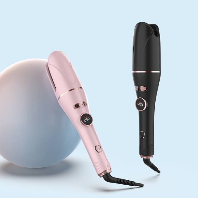 Customized Logo Electric Ceramic PTC Automatic Rotating Hair Curler Color Negative Ions Digital Temperature Household Hotel