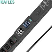 KAILES(KLS) K44I 16A Monophasé IP PDU Points antidérapants18 C39 Disjoncteur à échange à chaud Indicateur lumineux de puissance Compteur IP Noir