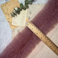 Dentelle en tulle 3D personnalisée et moelleuse pour mariage, dentelle de mariage en gros, décoration de robe de mariée