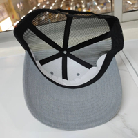Casquette brodée personnalisée gris chiné noir Ri 112 casquette de camionneur réglable Snapback chapeau-structuré 6 panneaux Vietnam OEM maille chapeau