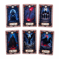 Jeu de cartes de tarot gothique personnalisé en gros, 78 cartes, fantaisie sombre, occultisme, sorcellerie, jeu de cartes oracle, papier écologique, couleur intégrale