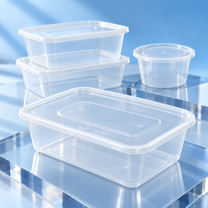 Envío Rápido, Caja de Almuerzo Rectangular Desechable de PP de Grado Alimenticio con Tapa para Ensaladas y Fideos, Empaque Transparente Personalizable - Product Image 4