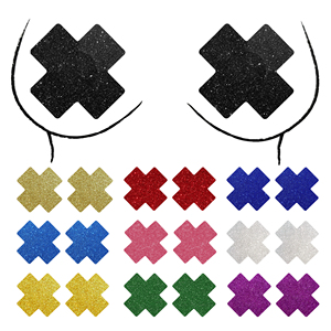 Vente flash du fabricant : Pasties adhésives jetables en forme de croix, sexy, tendance, confortables, effet pailleté, pour couvrir les seins, multi-usages - Product Image 1