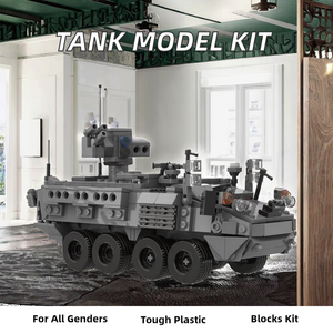 Modelo de tanque militar Vehículo de juguete camión de Guerra del Ejército Panzer <span class=keywords><strong>Mini</strong></span> juegos de bloques de construcción MOC para niños transporte de ladrillos de plástico - Product Image 3