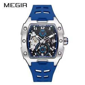 Reloj Megir 8602 Automático para Hombre, Diseño Hueco, Resistente al Agua, Mecánico, Correa de Goma, Esfera Grande, Luz Nocturna - Product Image 4