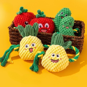 Jouets à mâcher pour animaux de compagnie en peluche non toxique, doux, amusants, en forme de fruits, écologiques, interactifs, durables, jouets à tirer pour chiots - Product Image 6