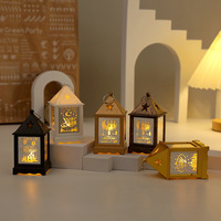 Lanterne Ramadan LED en Plastique Lumière de Nuit Décorative Aïd Moubarak Ornements pour Fête Islamique Musulmane Décor Aïd Kareem Ramadan