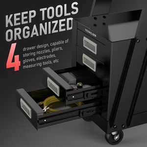 Carrito de Soldadura Yeswelder con 4 Cajones, Ranuras para Cilindros Dobles, Estructura de Acero, Gran Capacidad de Almacenamiento para Uso en Taller - Product Image 5